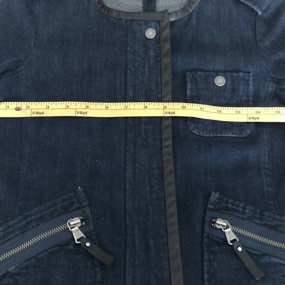 Marc Jacobs Denim And Leather Jacket SZ 2 Fitted. Leather Trim - Picture 3 of 10